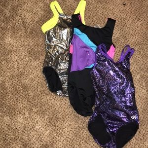 3 kids gymnastics leotards